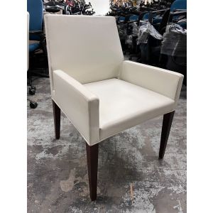 Bernhardt Forum Chair (White Leather)