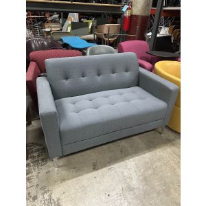 Grey 2 Seat Sofa (Grey/Chrome)