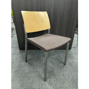 Stylex Brooks Wooden Back Stack Chair (Brown/Maple)
