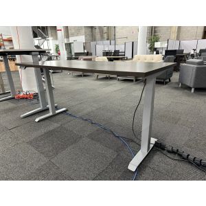 Compel Height Adjustable Desk (Brown/Silver)