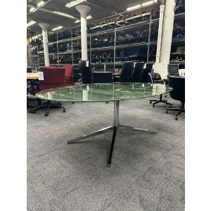 Florence Knoll Oval Green Dining Table - 79" x 48