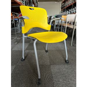 Herman Miller Caper Stacking Chair (Yellow/Silver)