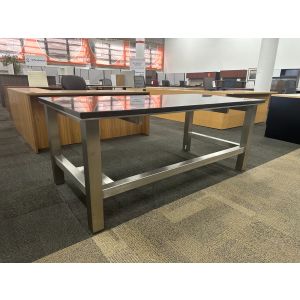 Black Granite Top Metal Desk