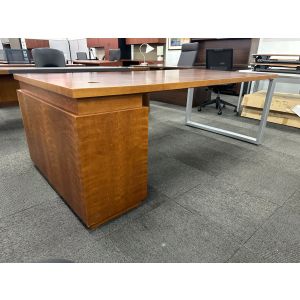 Cherry Veneer Straight Desk - 84" x 42"