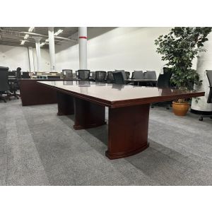 10' Cherry Veneer Conference Table w/ Credenza