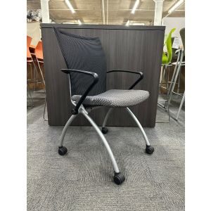 Haworth X99 Seminar Visitor Nesting Chair (Brown/Silver)