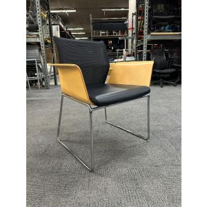 Wilkhan Mesh Back Side Chair w/ Wooden Arms