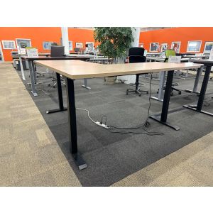 NEW OFCHite Height Adjustable L-Shaped Desk